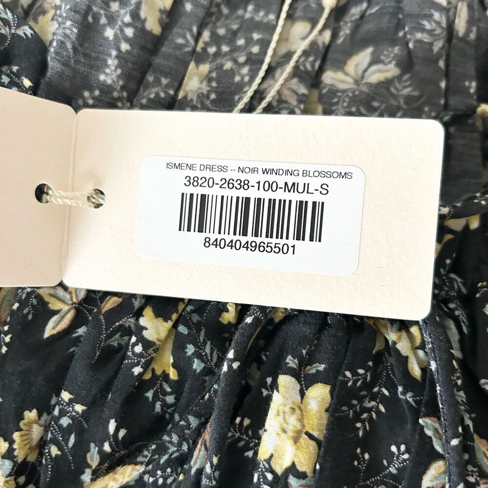 NEW Doen Ismene Mini Dress In Noir Winding Blossoms Organic Cotton Size Small - Picture 7 of 8